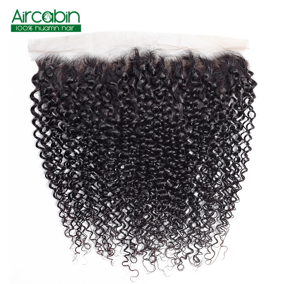 

Pre Plucked Brazilian Kinky Curly Frontal Closure Aircabin NonRemy Human Hair Frontal 13x4 Lace Frontal Closure Free Shipping