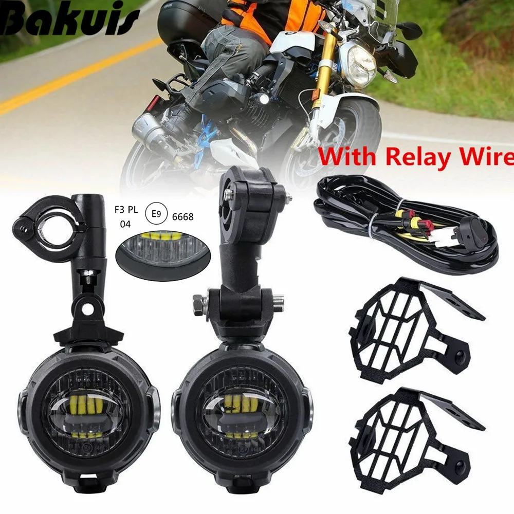  1 Set Universal For BMW R1200GS/ADV/F800GS Motorcycle LED Auxiliary Fog Light 40W Driving Headlight - 32911723924