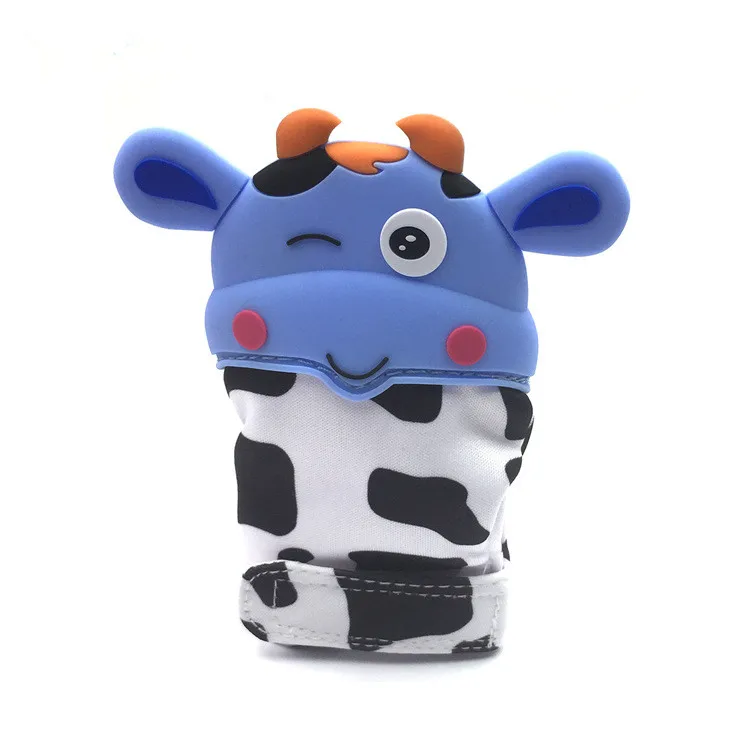 

New Baby Cow Shape Silicone Teether Pacifier Glove Teething Chewable Newborn Nursing Teether Beads Infant Teether Gloves