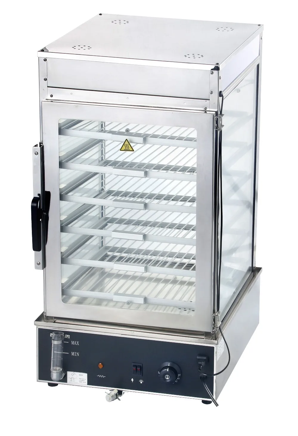 K&A 600L 6 shelves hot sale electric commercial table glass steamed bun