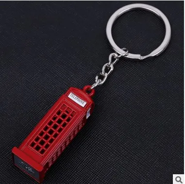

London Phone Booth Keychain Mini Mailbox Small Tag Keychain Metal Keychain Export UK Souvenirs