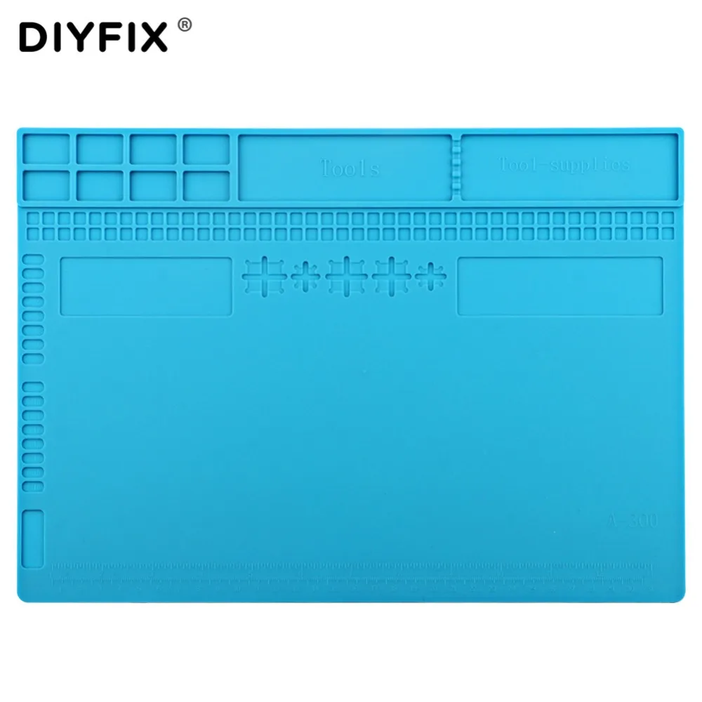DIYFIX 34x24cm ESD Heat Insulation Silicone Soldering Desk Pad Phone PC Computer BGA Repair Mat Maintenance Platform DIY Tool |