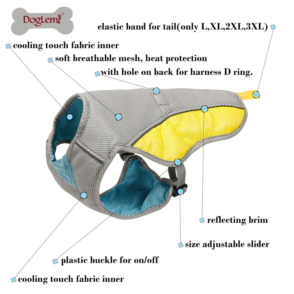 Летний охлаждающий жилет для собак, куртка, дышащая крутая одежда для французского бульдога, светоотражающая одежда для домашних животных, ropa para perro grande