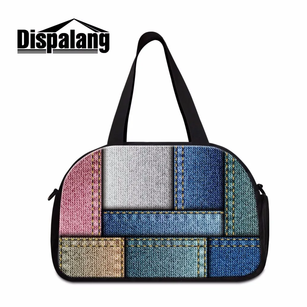 

Dispalang new fashion practical independent shoes bit travel bag denim pattern business trip duffle bag travel duffle tote