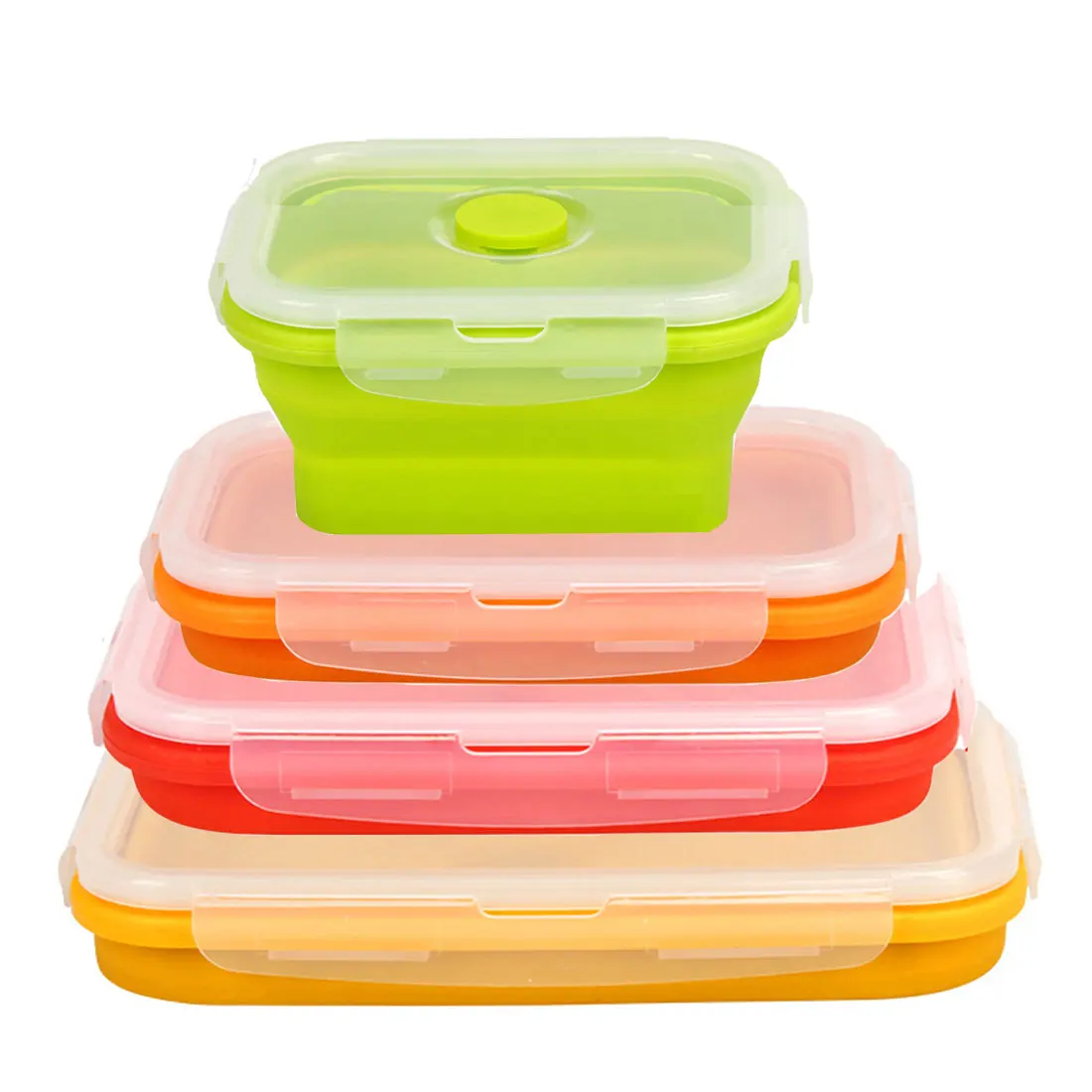 4PCS/SET Thin Bins Collapsible Containers Food Storage Containers BPA