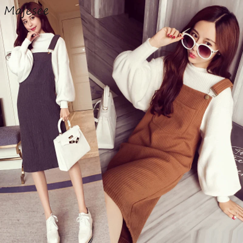 

Sleeveless Dress Ulzzang Women Winter Loose Dresses Womens Overalls Big Pockets Korean Style Students School Chic New Fashion