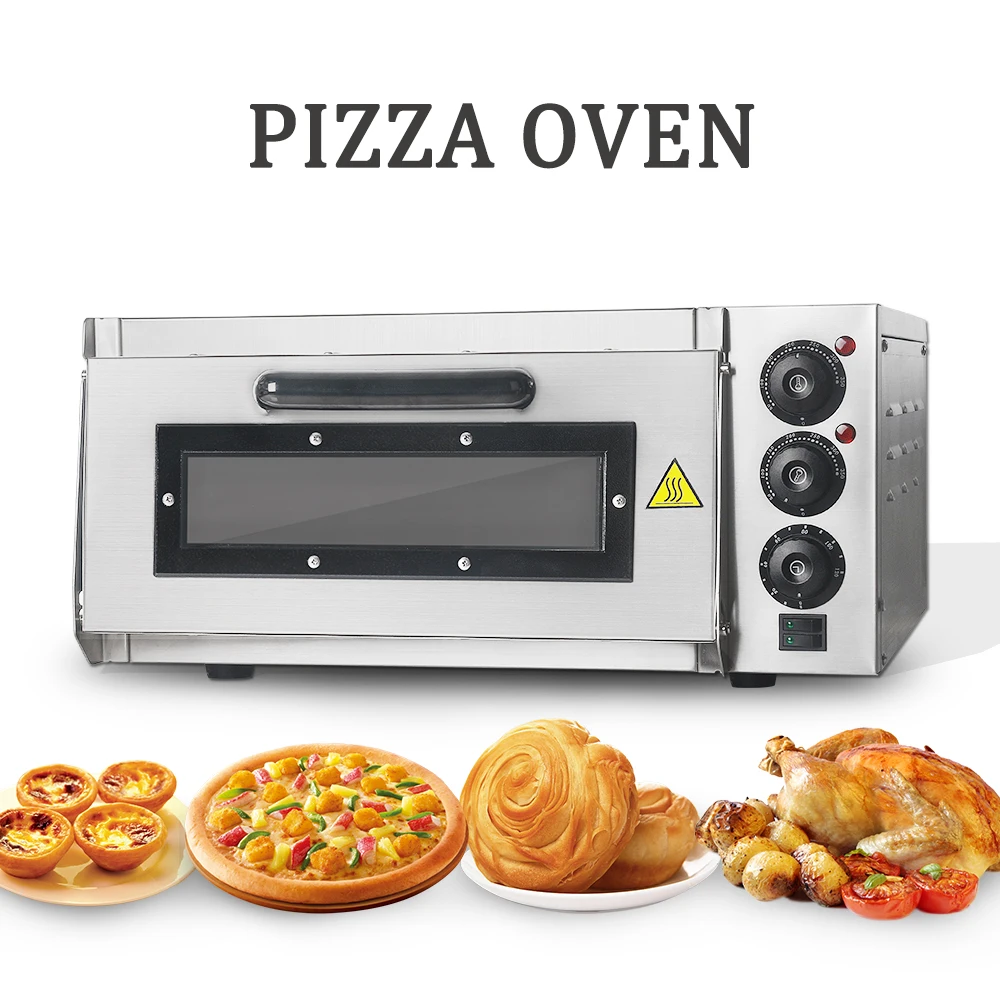 

Commercial Electric Pizza Oven Single Deck CE Commercial Baking Fire Stone Catering Kitchen 350 degree Horizontal Oven