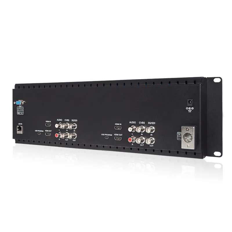 Двойной ЖК монитор 7 дюймов 3RU IPS 1280x800 вещания с креплением в стойку 3G SDI HDMI AV вход