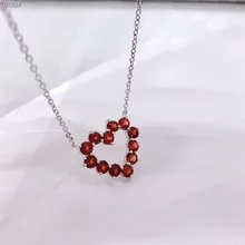 fine jewelry factory wholesale fashionable 925 sterling silver natural garnet heart shape necklace pendant for women fine jewelry factory wholesale fashionable 925 sterling silver natural garnet heart shape necklace pendant for women