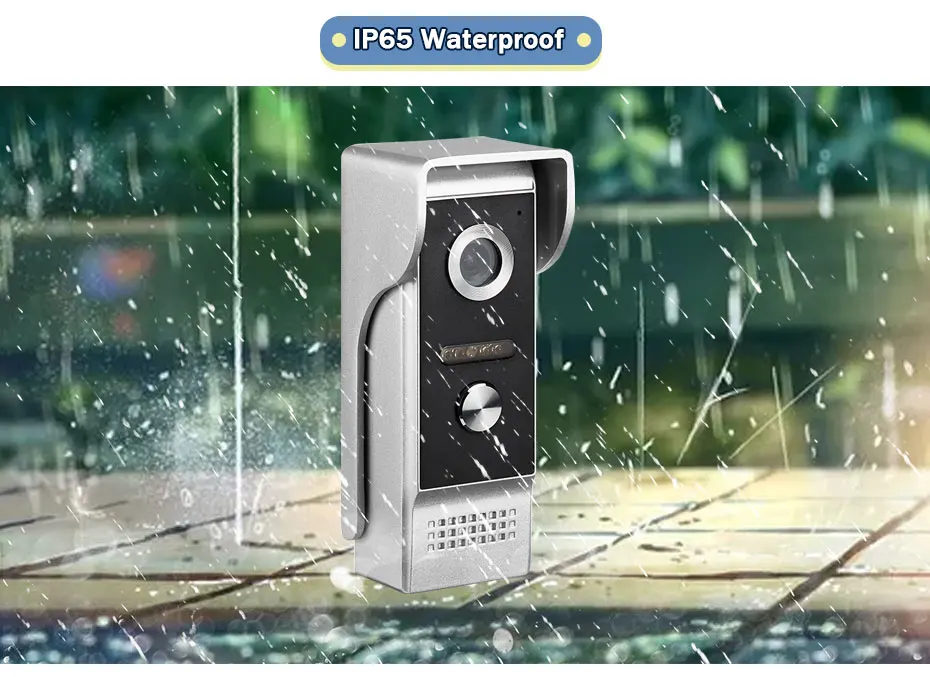7 дюймов видео-телефон двери 1 Камера проводной дверной звонок с Запись разблокировать движения Сенсор черный/белый SD карты сенсорная кнопка