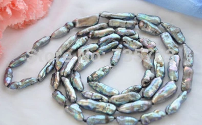 

HOT 0015306 48" 25mm black dens biwa freshwater pearl necklace