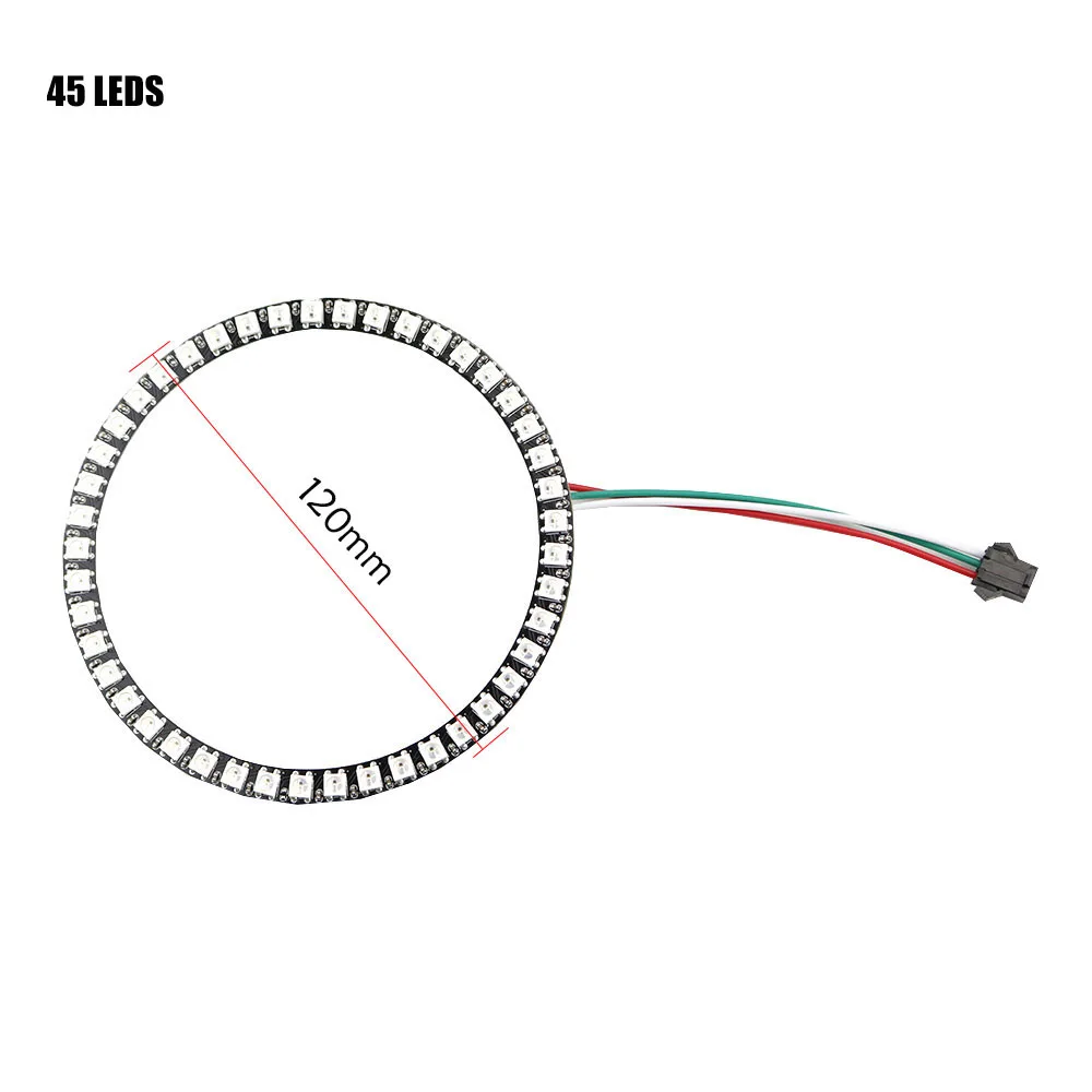 16-45 светодиодный s WS2812B светодиодный Глобус модули кольцо круг белый/Черный PCB адресуемый 5 в полноцветная макетная доска DIY использование JQ