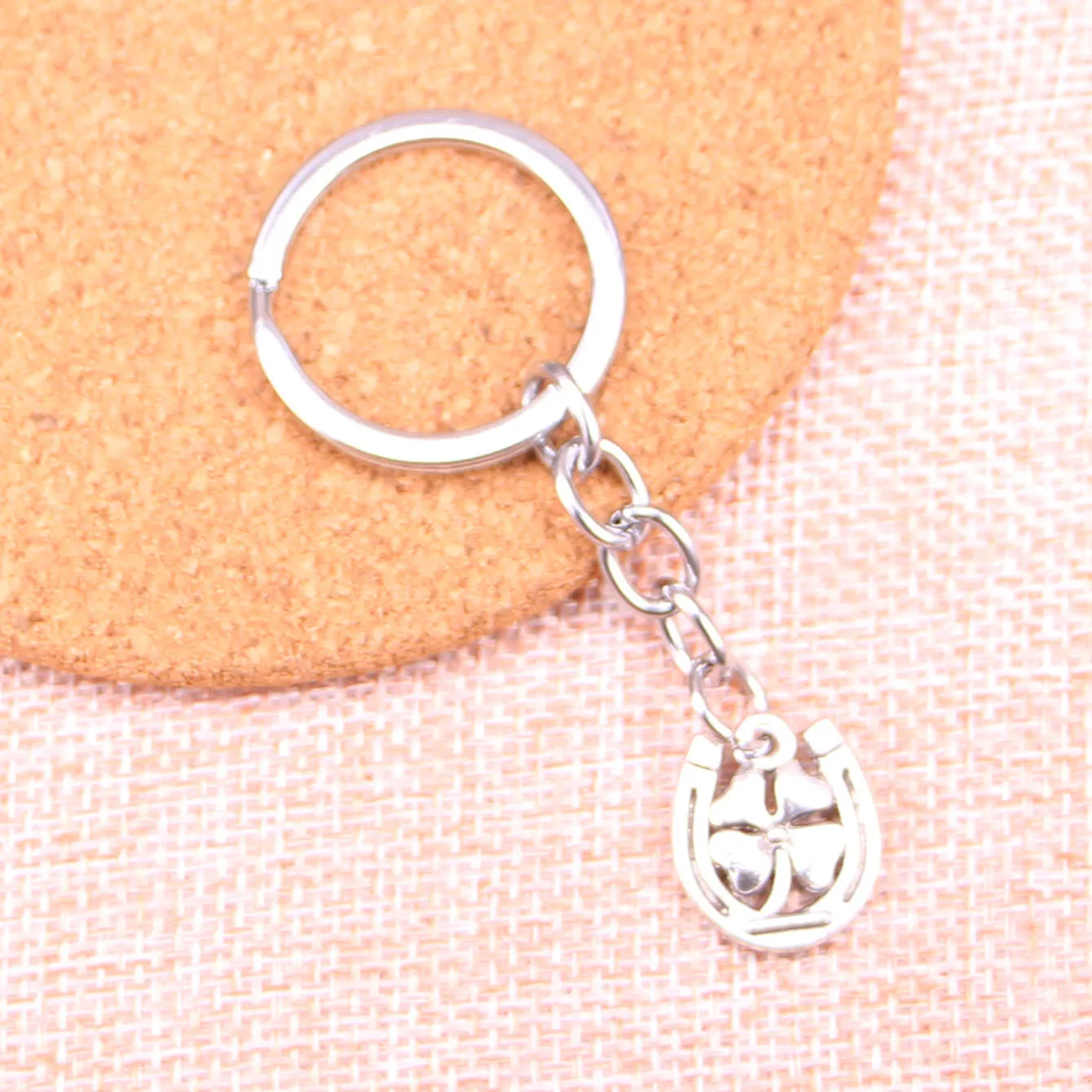 New Arrival horseshoe lucky clover Charm Pendant Keychain Key Ring Chain Accessories Jewelry Making For Gifts | Украшения и