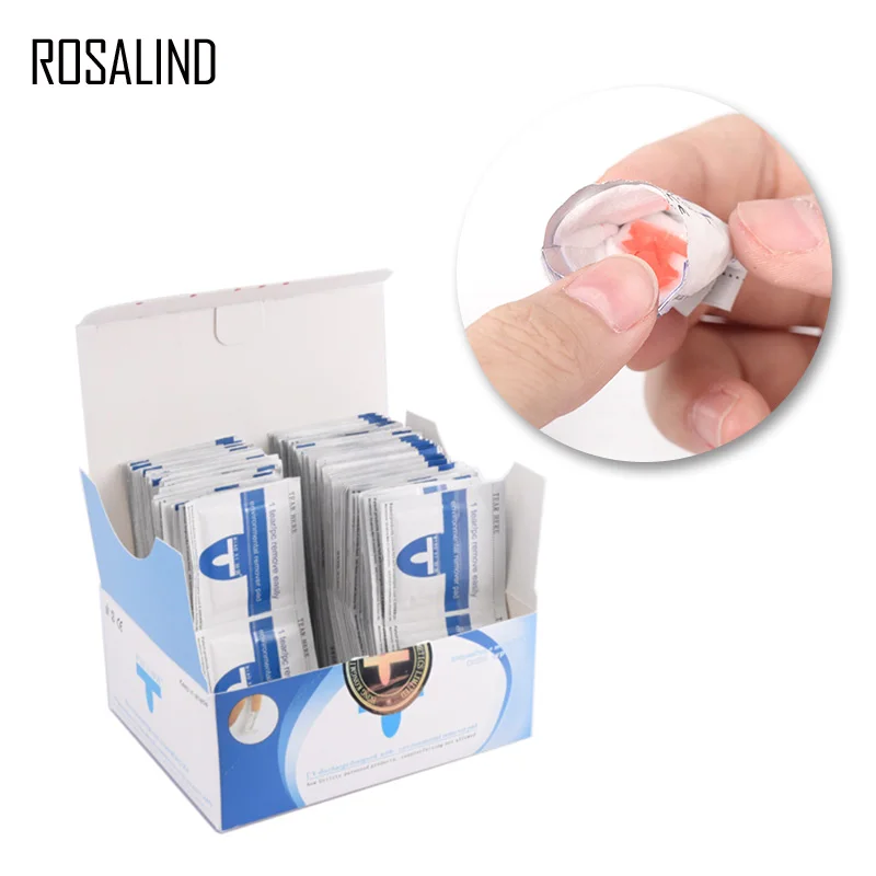 

Rosalind 50PCS Professional Nail Gel Removal Wraps Cotton Pad Nail Wipe Cleaning Varnish Soak Off Remove Gel Nail Art Tools