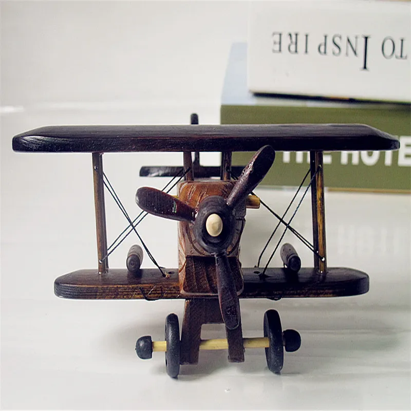 Дизайн, чисто ручной работы, деревянный самолет, фантастическая модель самолета с пропеллером, ретро ностальгия, украшение для дома, деревянные поделки