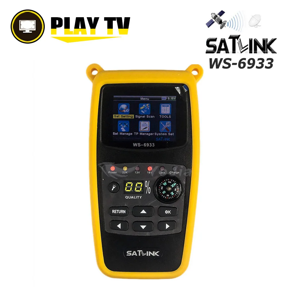 Original Satlink WS-6933 DVB-S2 Satfinder FTA C&KU Band Digital Satellite Finder 2.1 inch LCD Display DVB S2 Sat Meter WS 6933