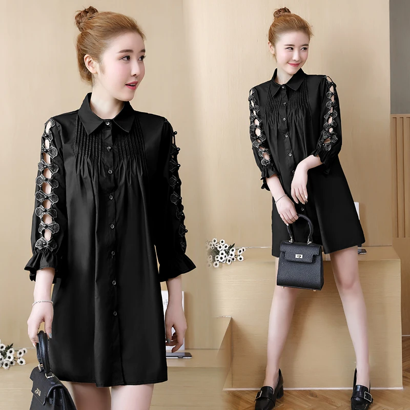 

YICIYA plus size dresses for women 4xl 5xl XXXL black mini tshirt dress winter 2019 spring long sleeve hollow out female clothes