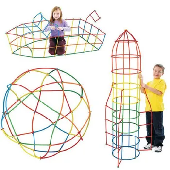 

100pcs Colorful Pipeline Building Blocks Plastic Tube Tunnel Shape Inserted Assembly Block Toy Kids Developmental Toys 4D Space