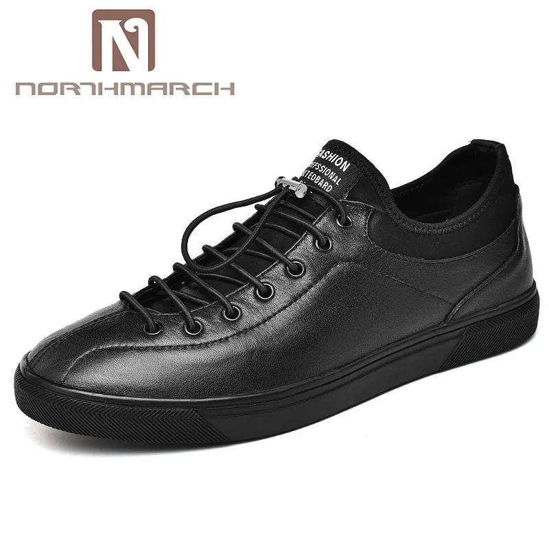 De Primavera Casuais Preto Hombre Confortáveis Calçados Homens Sapatos Arrivals Dos Couro Respirável Genuína New Northmarch Zapato Sapatilhas SOxXAEq