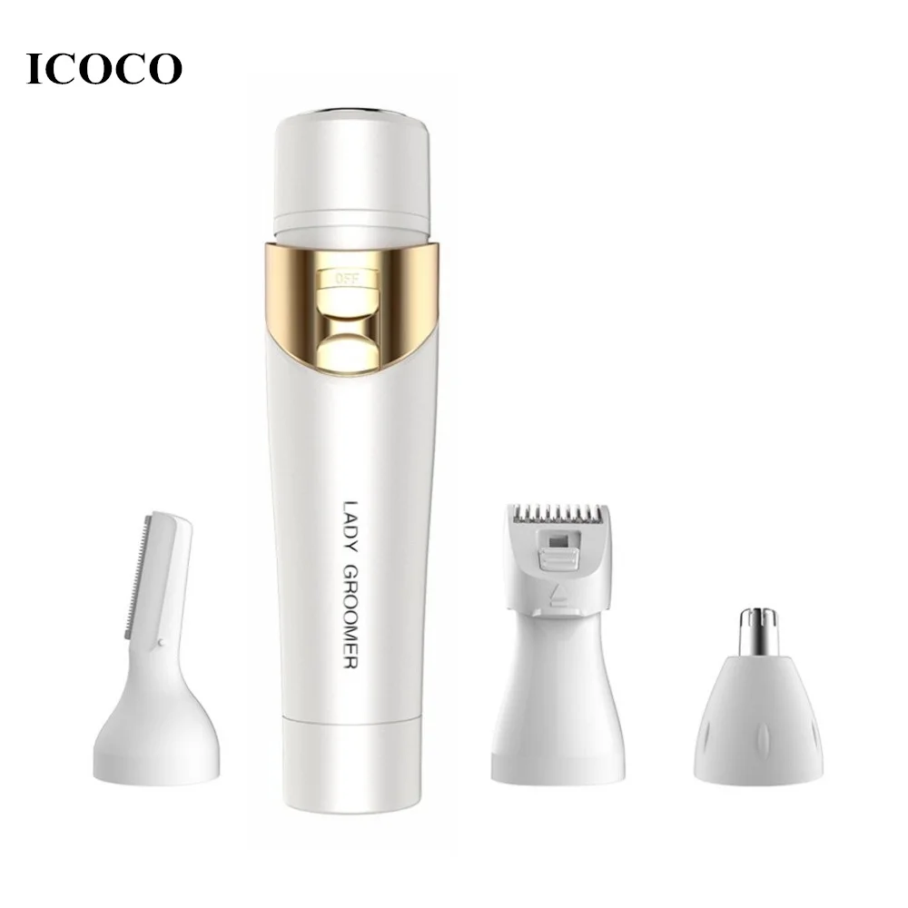 

New 4 In 1 Women Epilator Electric Shaver Body Face Hair Removal Shaver Painless Female Bikini Body Face Epilator Remover Razor