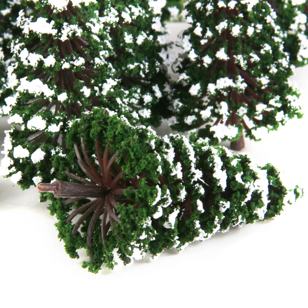 40x Winter Snow Scenery Pine Trees Model Train Forest Street Layout 8cm/9cm