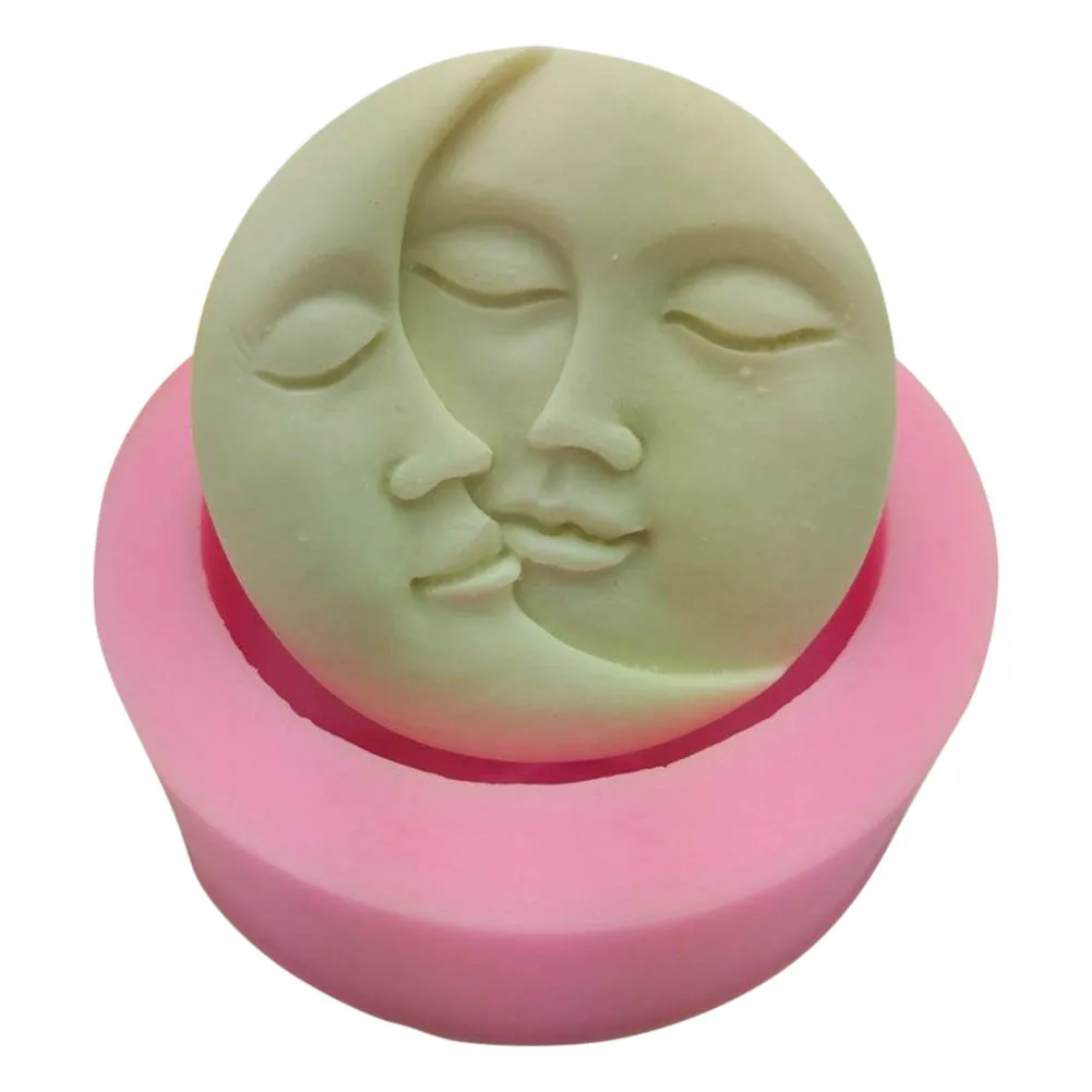 

Sun Moon Faces Silicone Soap Molds Craft DIY Handmade Soap Bake Mould Tool JS22