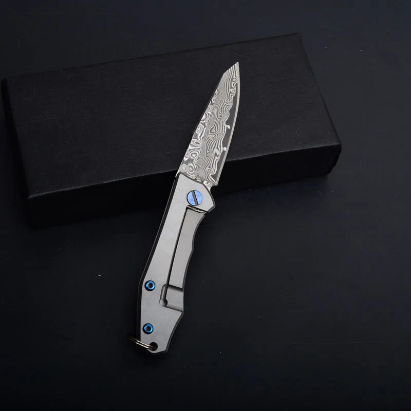small titanium tactical folding knife rescue edc tools  (4)