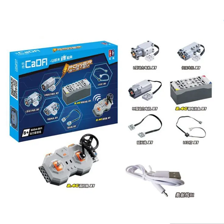 

LED Extension cord motor Within Lithium Battery 2.4G Remote Control RC Charge Building Blocks Technic Compatible with