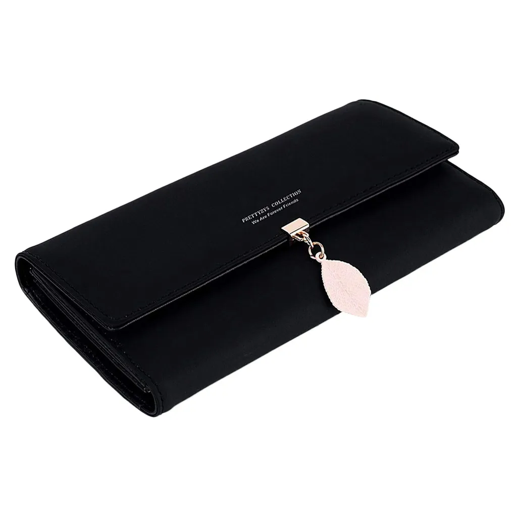 Женское портмоне, длинный Многофункциональный кошелёк для карт складной Одноцветный портативный Простая Компактная сумка Portamonete d - Цвет: A