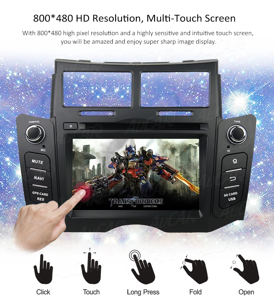 Discount Android 8.0 6.2" Touch Screen for Toyota Yaris car dvd 2005 - 2011 Car GPS Multimedia Bluetooth GPS Radio WIFI 4G Stereo AUX 9