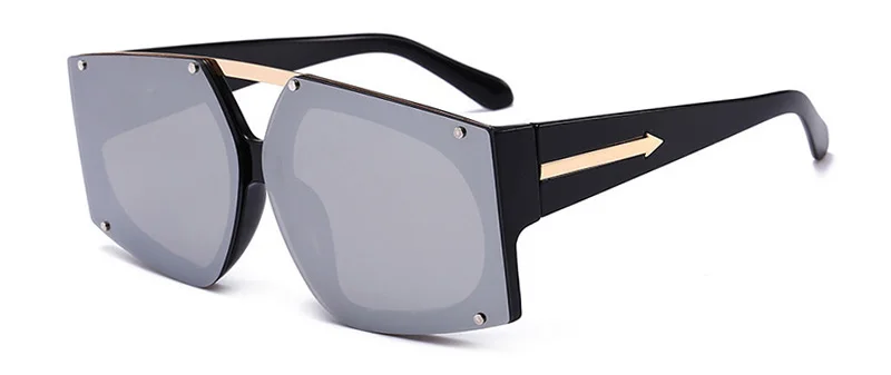 Женские очки shauna квадратные градиентные солнцезащитные очки ретро мужские зеркальные линзы с покрытием UV400 - Цвет линз: Black Silver Mirror