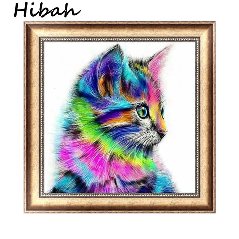 5D DIY Diamond Painting Painted Cartoon Animals Cats Mosaic Embroidery Animal Cross stitch Embroidery Crafts Decoration