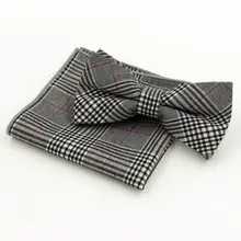 Модные Для мужчин хлопок галстук-бабочка, носовой платок комплект Тканные жаккардовый галстук-бабочка для мужчин Свадебный квадратный Карманный Женихи бабочка S09