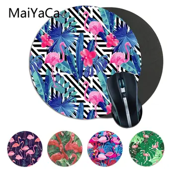 

Maiyaca Tropical leaves pink flamingo Office Mice Gamer Soft Round Mouse Pad Game Carpet Mouse Pad Mat gaming Mousepad 22x22cm