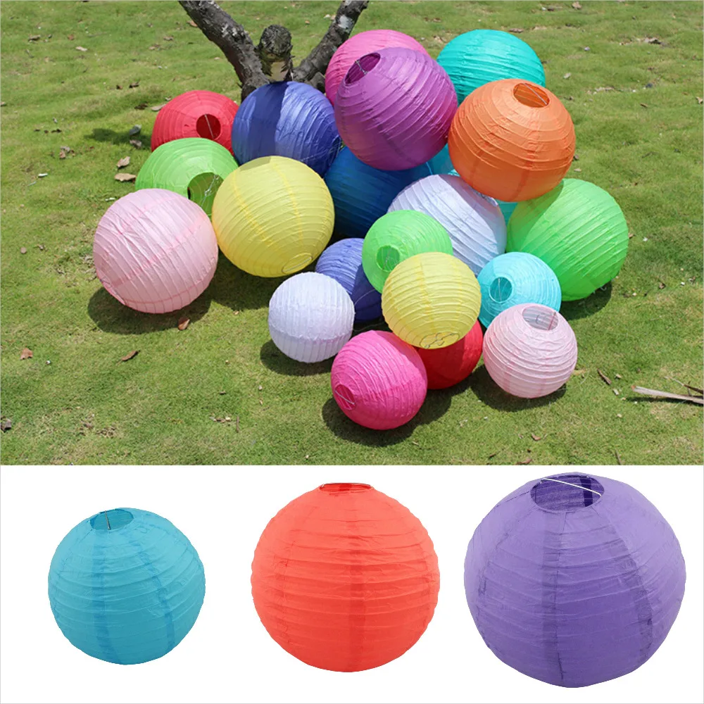 1st 8''(20cm)/10''(25cm)/12''(30cm) White paper lanterns+White LED