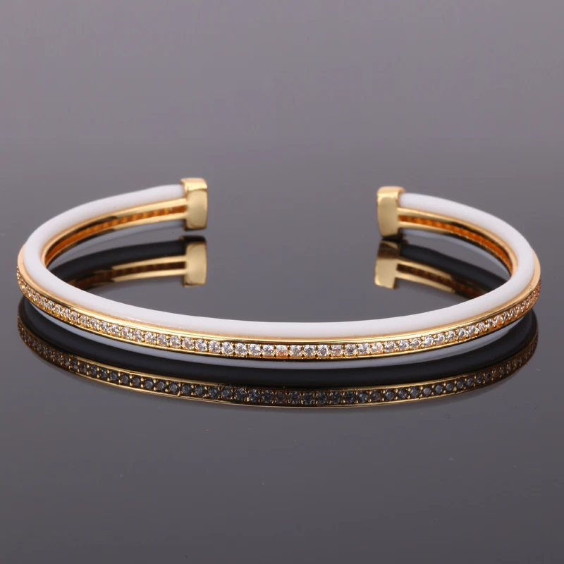 Mcllroy bangle men/trendy/gold/rose gold cz zircon cuff bracelets