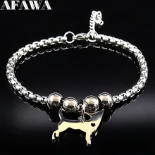 Собака породы чихуахуа браслет из нержавеющей стали женские серебряные цветные браслеты Браслеты Ювелирные Украшения pulseras acero inoxidable mujer