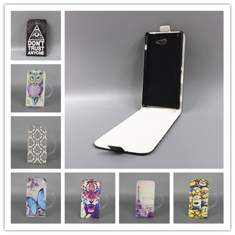 

For SONY Xperia M2 S50h D2303 D2305 D2306 Experia Dual Sim D2302 Hot Pattern Cute PrintingVertical Flip Cover Open Down/up Cover