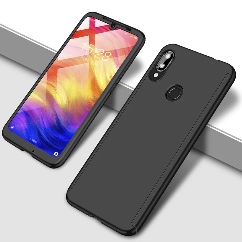 Чехол на 360 градусов для Xiaomi Redmi 7 6A 5A Redmi 4X 5Plus 6 Pro S2 K20 полный чехол s для Redmi Note 7 6 5 Pro Чехол для телефона s Shell - Цвет: Черный