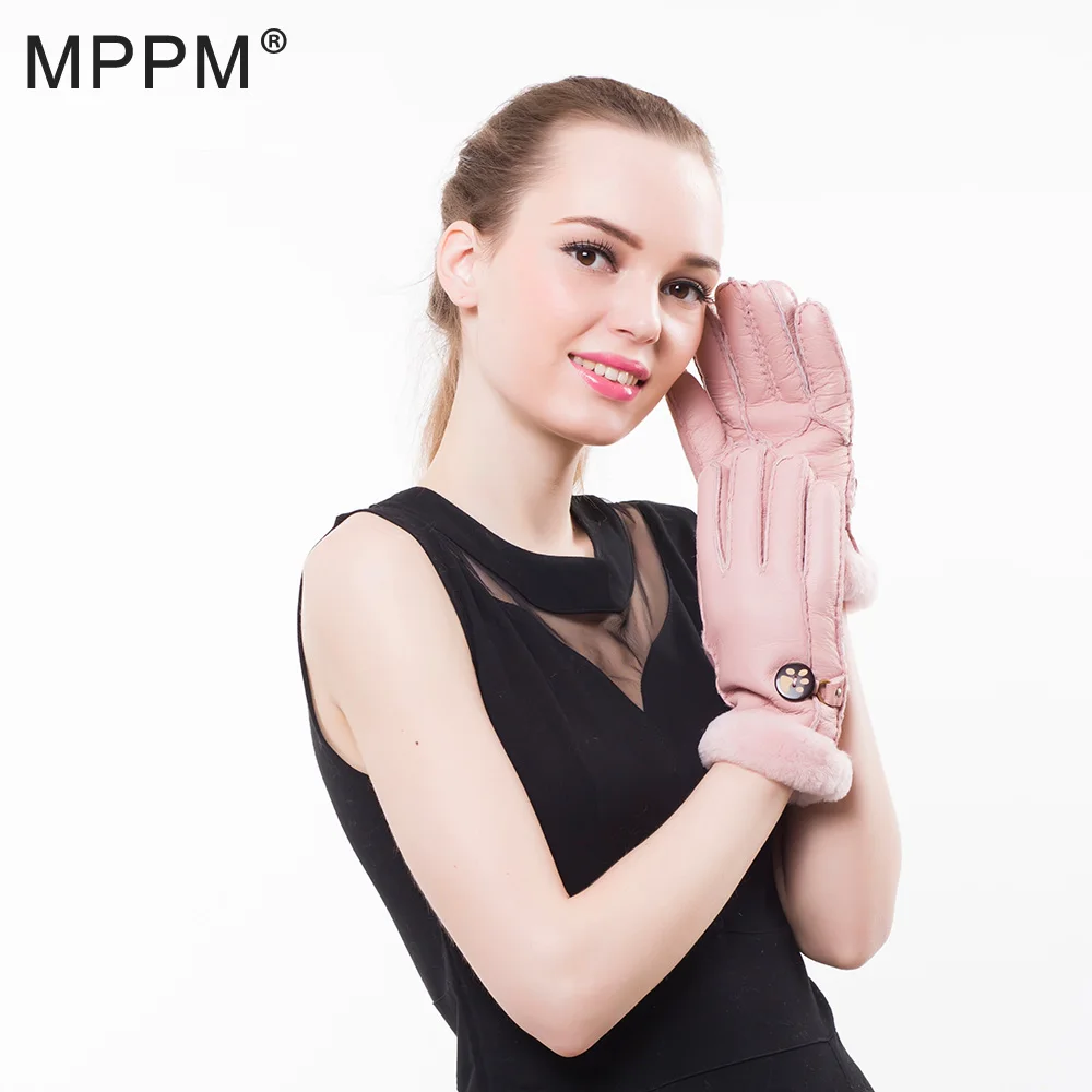 Перчатки из овчины MPPM kawaii теплые зимние перчатки натуральной с шерстяной