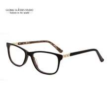 Новые женские коричневые очки пластины оправа для очков модели JQW-1708-C3