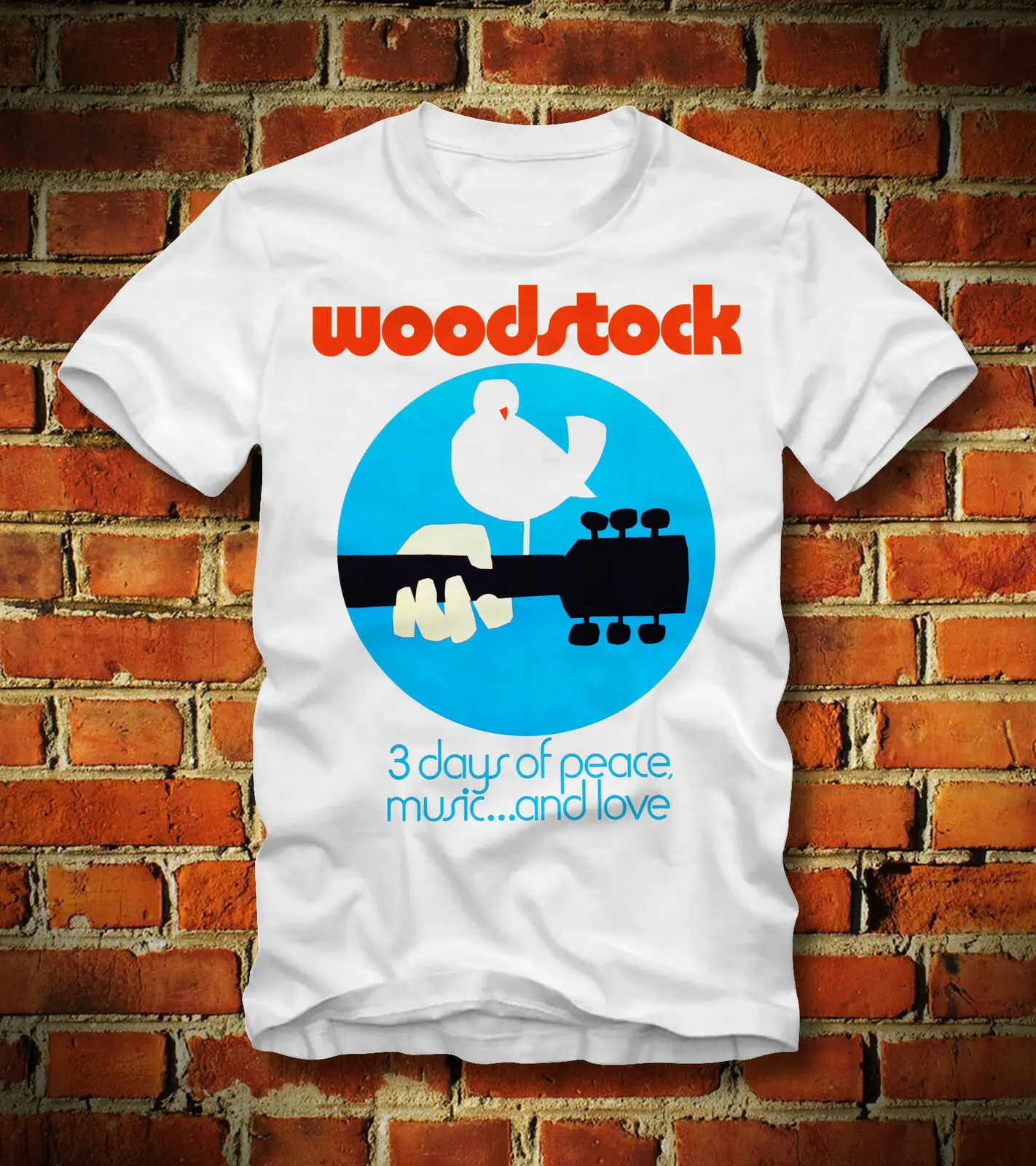 Футболка WOODSTOCK 3 дня мира музыка Любовь Ретро Винтаж хиппи 60sCartoon Мужская Унисекс