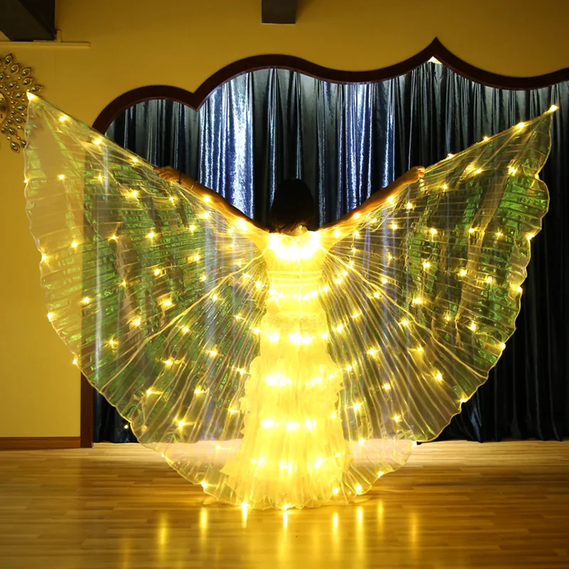 Хэллоуин реквизит для представления Для женщин танец сценический Светодиодный прожектор до 360 градусов крыло костюм крылья бабочки