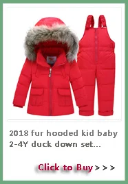 Зимняя одежда для детей для маленьких мальчиков и девочек детский лыжный костюм комплект Комбинезон для малышей rumper Штаны-30 градусов белая утка вниз пух toddle