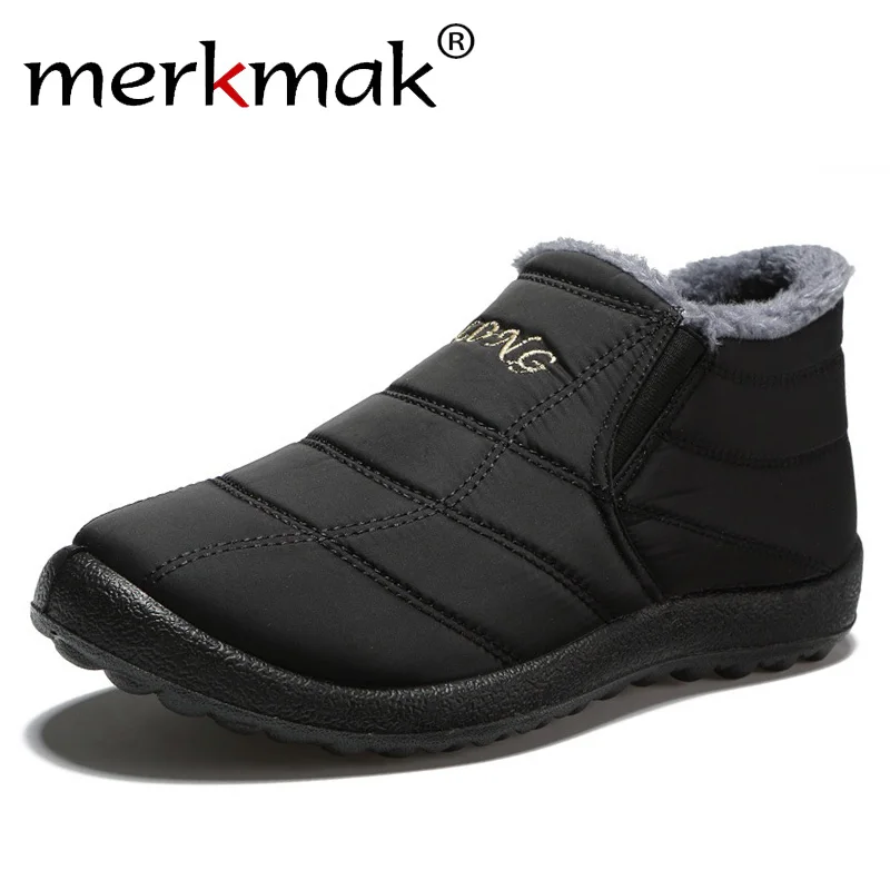 

merkmak Men Boots Winter Shoes Men Waterproof Super Warm Snow Boots Winter Botas Ankle Boots Comfortable Indoor Shoes Winter