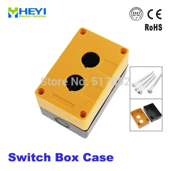 

Control Station Yellow Black 2 Pushbutton Switch Box Case