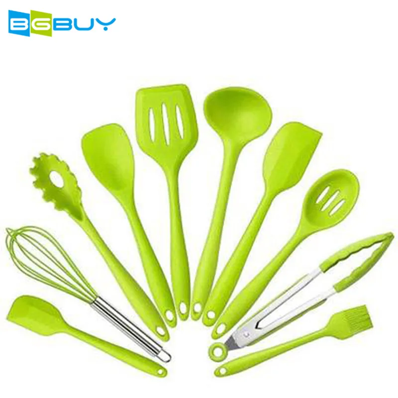 

Silicone Kitchen Utensils Set - Cooking Utensil Set- Spatula Cookware Set - Heat Resistant Non Stick - Spoons, Shovel,Brush