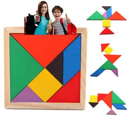 Горячие дети умственный развития интеллекта Tangram геометрические деревянные игрушки классические головоломки детские дошкольные