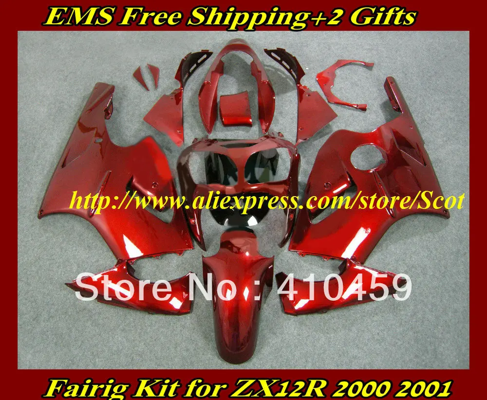 

whole red Fairing kit for KAWASAKI Ninja ZX12R 00 01 ZX 12R 2000 2001 ZX-12R 00-01 Motorcycle Faiirngs body work