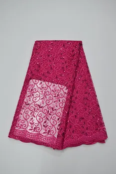

New Arrival High Quality African French net Lace Fabric With stones Tulle Lace Fabric For Big Occasion dresses 16.80